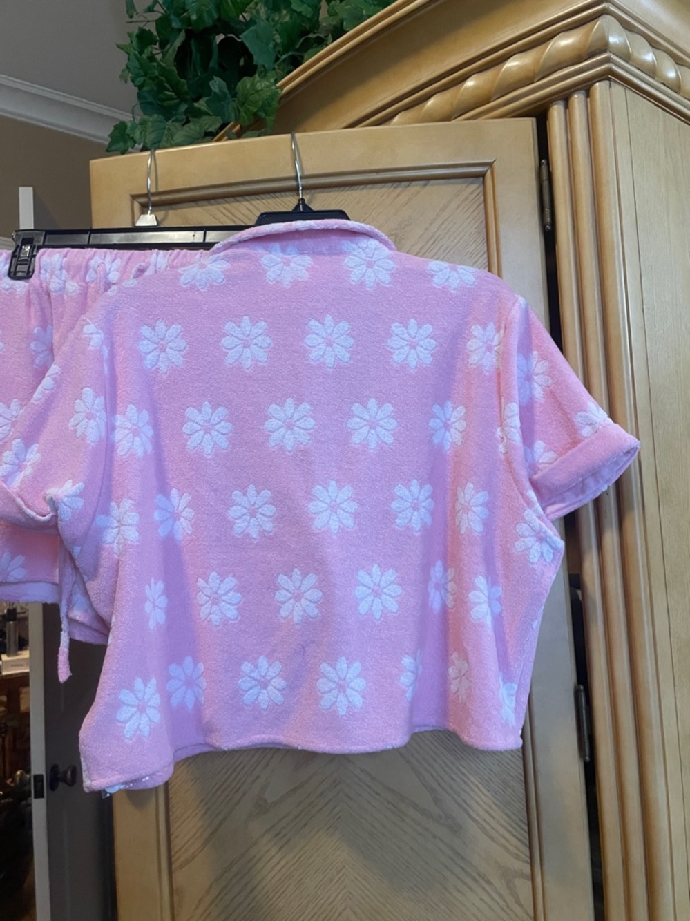 Mable pink floral terry cloth lounge set size large - Picture 4 of 5